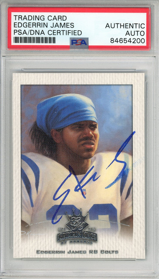 2002 DONRUSS EDGERRIN JAMES #36 HOF COLTS 3-TIME ALL PRO AUTOGRAPH PSA/DNA