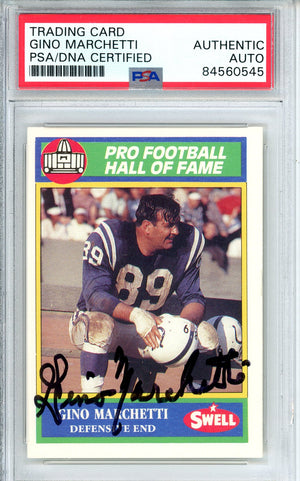 1990 SWELL FOOTBALL - GINO MARCHETTIE #94 COLTS HOF AUTOGRAPH PSA/DNA AUTHENTIC AUTO
