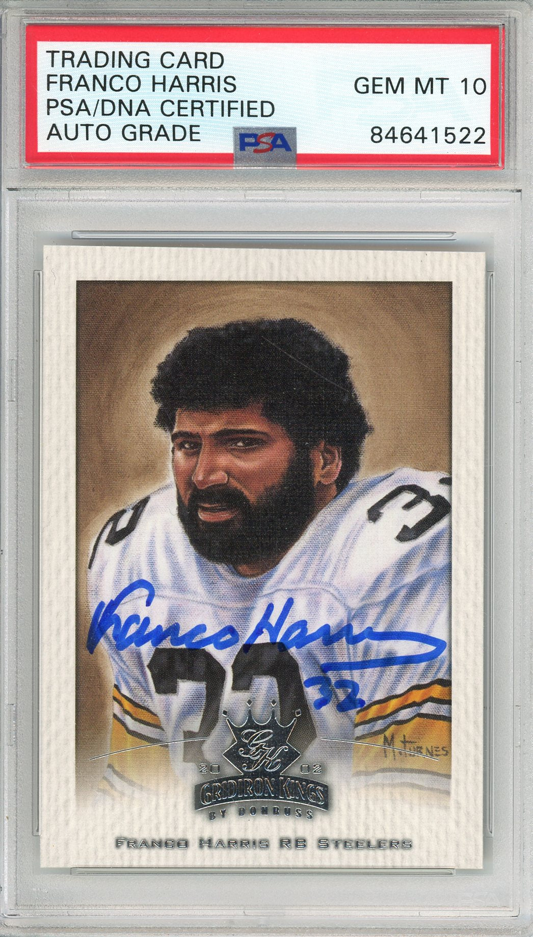 2002 DONRUSS FRANCO HARRIS #159 HOF STEELERS 4-TIME CHAMP AUTOGRAPH PSA/DNA