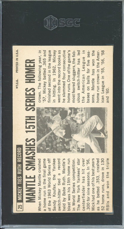 1964 TOPPS GIANTS MICKEY MANTLE #25 SGC 5