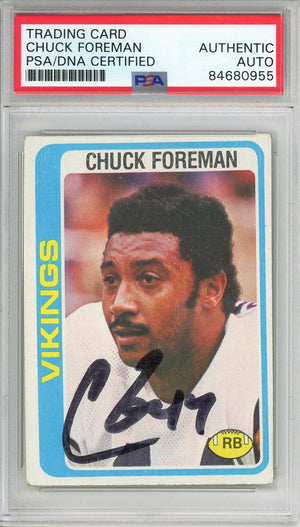 1978 TOPPS CHUCK FOREMAN #300 VIKINGS HOF 4-TIME ALL PRO AUTOGRAPH PSA/DNA