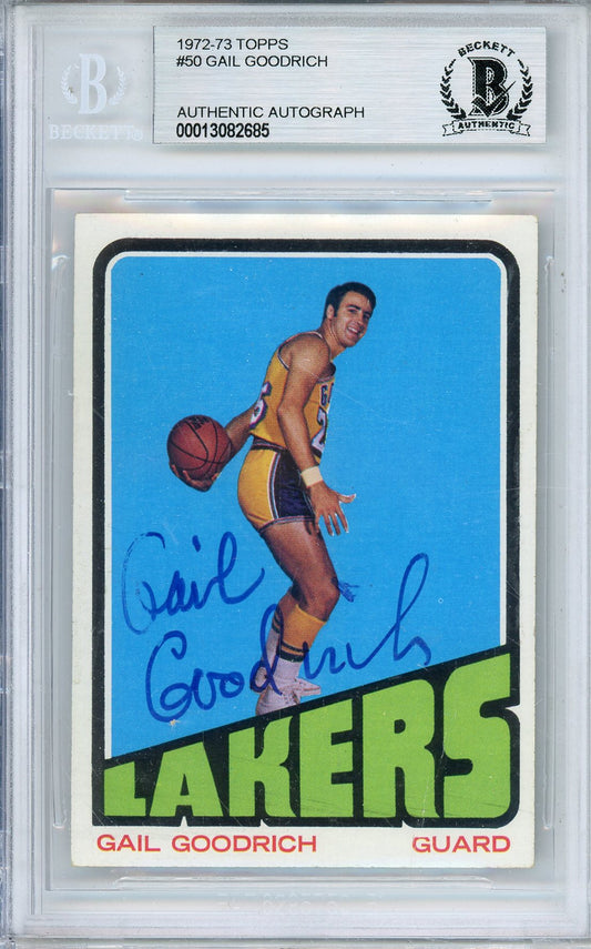 1972-73 TOPPS GAIL GOODRICH #50 HOF AUTOGRAPH BECKETT