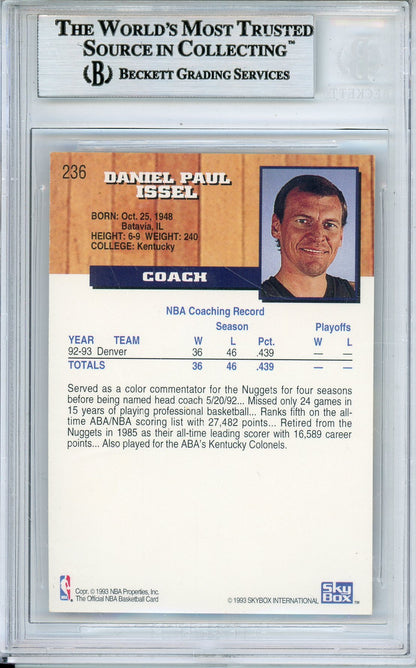 1993-94 NBA HOOPS DAN ISSEL #236 HOF AUTOGRAPH BECKETT