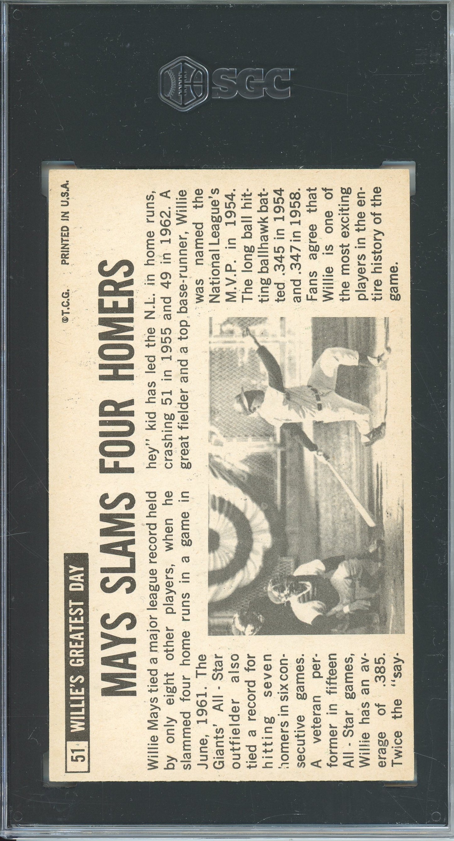 1964 TOPPS GIANTS WILLIE MAYS #51 SGC 6.5