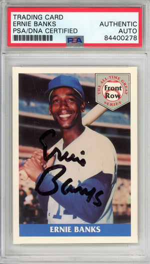 1992 FRONT ROW ERNIE BANKS #1 HOF CUBS 14-TIME ALL STAR AUTOGRAPH PSA/DNA