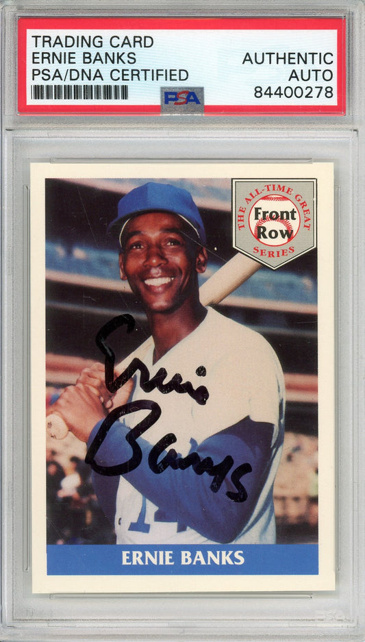 1992 FRONT ROW ERNIE BANKS #1 HOF CUBS 14-TIME ALL STAR AUTOGRAPH PSA/DNA