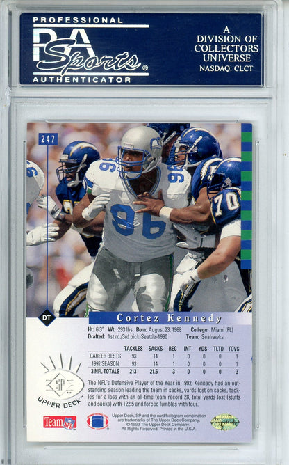 1993 SP UPPER DECK - CORTEZ KENNEDY #247 SEAHAWKS AUTOGRAPH PSA/DNA AUTHENTIC AUTO