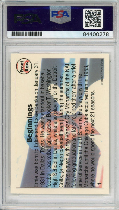 1992 FRONT ROW ERNIE BANKS #1 HOF CUBS 14-TIME ALL STAR AUTOGRAPH PSA/DNA