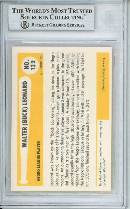 1980-87 SSPC HOF BUCK LEONARD #132 HOF GRAYS 11-TIME ALL STAR AUTOGRAPH BECKETT