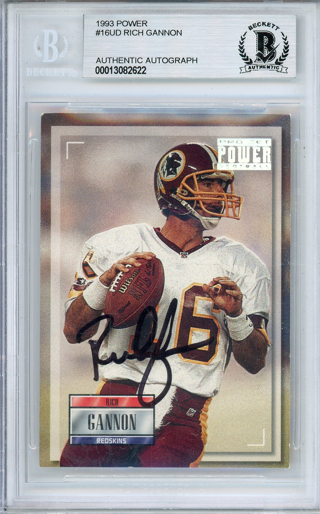 1963 PRO SET POWER FOOTBALL RICH GANNON #1993 MVP REDSKINS AUTOGRAPH BGS AUTHENTIC