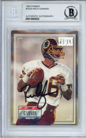 1963 PRO SET POWER FOOTBALL RICH GANNON #1993 MVP REDSKINS AUTOGRAPH BGS AUTHENTIC
