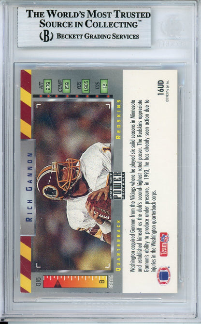 1963 PRO SET POWER FOOTBALL RICH GANNON #1993 MVP REDSKINS AUTOGRAPH BGS AUTHENTIC