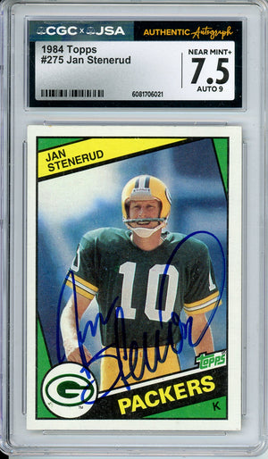 1984 TOPPS JAN STENERUD #275 HOF AUTOGRAPH CGC 7.5 AUTO GRADE 9