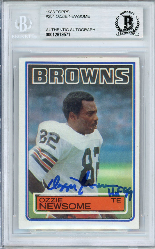 1983 TOPPS OZZIE NEWSOME #254 HOF BROWNS AUTOGRAPH BGS AUTHENTIC