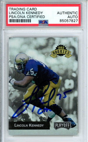 1993 TEKCHROME FOOTBALL - LINCOLN KENNEDY #306 1993 ROOKIES AUTOGRAPH PSA/DNA AUTHENTIC AUTO