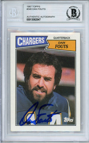 1987 TOPPS DAN FOUTS #340 CHARGERS HOF AUTOGRAPH BGS AUTHENTIC