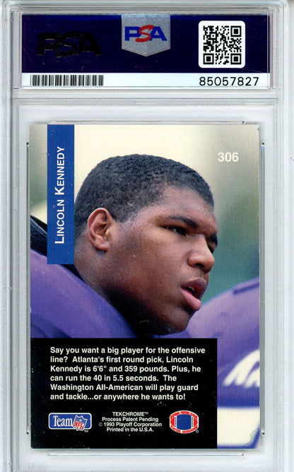 1993 TEKCHROME FOOTBALL - LINCOLN KENNEDY #306 1993 ROOKIES AUTOGRAPH PSA/DNA AUTHENTIC AUTO