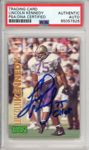 1993 SKYBOX FOOTBALL - LINCOLN KENNEDY #369 IMPACT ROOKIE AUTOGRAPH PSA/DNA AUTHENTIC AUTO