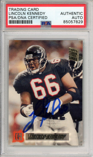 1994 TOPPS STADIUM CLUB FOOTBALL - LINCOLN KENNEDY #98 FALCONS HOF AUTO PSA/DNA AUTHENTIC AUTO