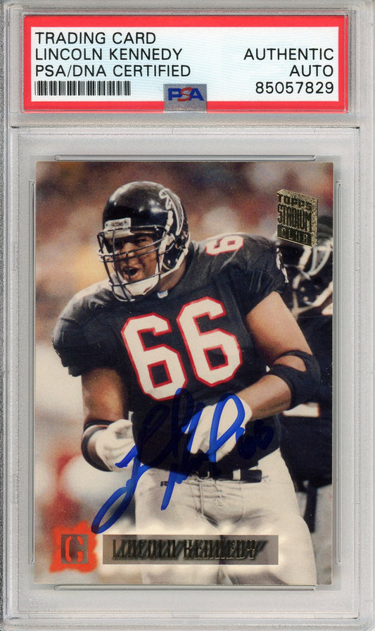 1994 TOPPS STADIUM CLUB FOOTBALL - LINCOLN KENNEDY #98 FALCONS HOF AUTO PSA/DNA AUTHENTIC AUTO