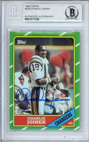 1986 TOPPS CHARLIE JOINER #236 CHARGERS HOF AUTOGRAPH BGS AUTHENTIC