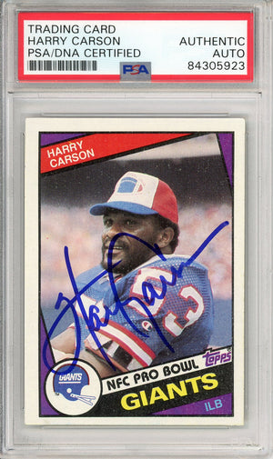 1984 TOPPS FOOTBALL - HARRY CARSON #314 PRO BOWL GIANTS HOF AUTOGRAPH PSA/DNA AUTHENTIC AUTO