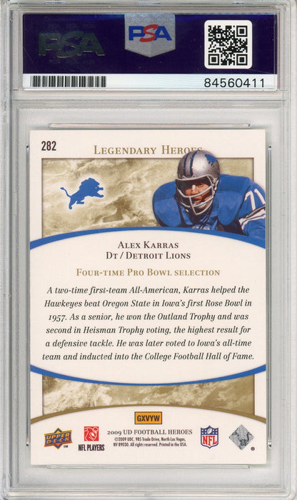 200 UPPER DECK FOOTBALL - ALEX KARRAS #282 LIONS HOF AUTOGRAPH PSA/DNA AUTO GRADE GEM MT 10