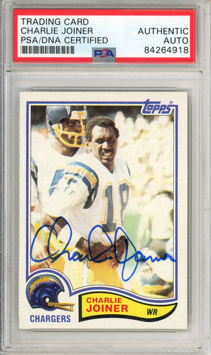 1982 TOPPS FOOTBALL - CHARLIE JOINER #233 CHARGERS HOF AUTOGRAPH PSA/DNA AUTHENTIC AUTO