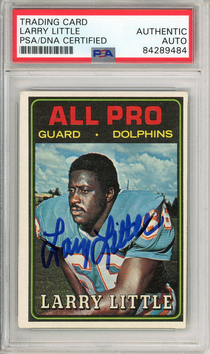 1974 TOPPS FOOTBALL - ALL PRO LARRY LITTLE HOF DOLPHINS AUTO PSA/DNA AUTHENTIC AUTO