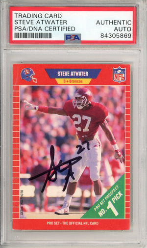 1989 NFL PRO SET - STEVE ATWATER #492 BRONCOS ROOKIE CARD HOF AUTOGRAPH PSA/DNA AUTHENTIC AUTO