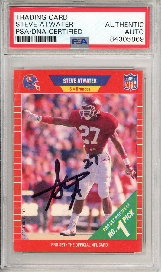 1989 NFL PRO SET - STEVE ATWATER #492 BRONCOS ROOKIE CARD HOF AUTOGRAPH PSA/DNA AUTHENTIC AUTO