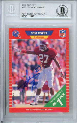 1989 PRO SET STEVE ATWATER #492 BRONCOS HOF AUTOGRAPH BGS AUTHENTIC