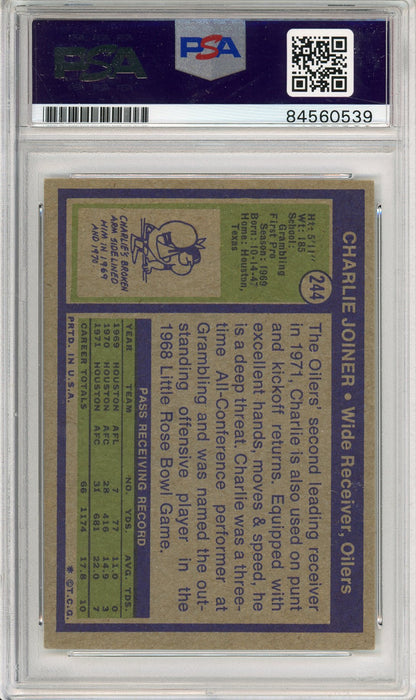 1972 TOPPS FOOTBALL - CHARLIE JOINER #244 ROOKIE CARD OILERS HOF AUTOGRAPH PSA/DNA AUTHENTIC AUTO