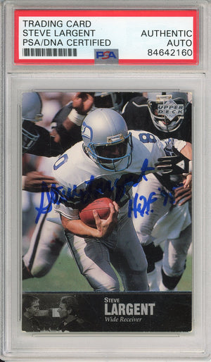 1997 UPPER DECK STEVE LARGENT #8 HOF SEAHAWKS 7-TIME ALL PRO AUTOGRAPH PSA/DNA