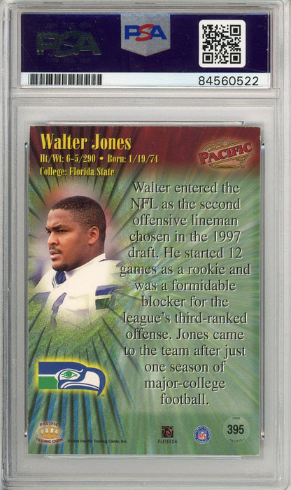 1988 PACIFIC FOOTBALL - WALTER JONES #395 SEAHAWKS HOF AUTO PSA/DNA 'HOF 14 INSCRIPTION
