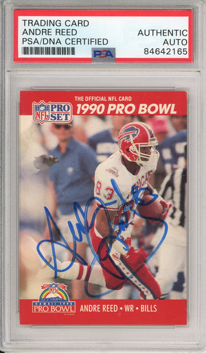 1990 PRO SET ANDRE REED #366 HOF BILLS 7-TIME PRO BOWLER AUTOGRAPH PSA/DNA