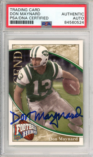 2009 UPPER DECK FOOTBALL HEROS DON MAYNARD #225 JETS HOF AUTOGRAPH PSA/DNA AUTHENTIC AUTO