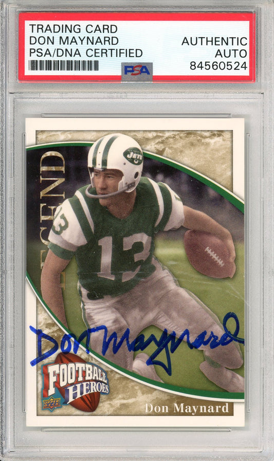 2009 UPPER DECK FOOTBALL HEROS DON MAYNARD #225 JETS HOF AUTOGRAPH PSA/DNA AUTHENTIC AUTO