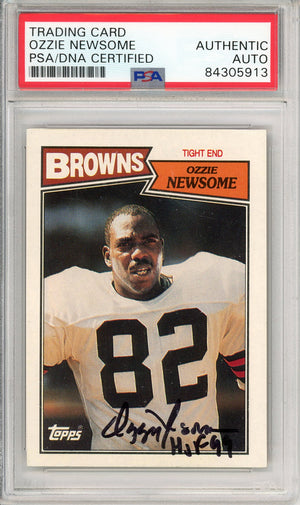 1987 TOPPS FOOTBALL - OZZIE NEWSOME #85 BROWNS HOF AUTOGRAPH PSA/DNA AUTHENTIC AUTO