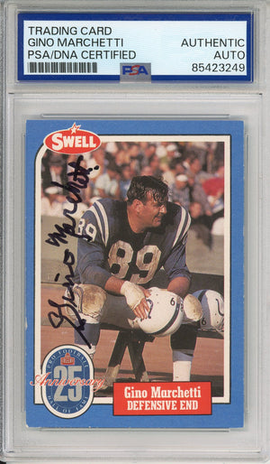 1988 SWELL GINO MARCHETTI #75 HOF COLTS 10-TIME ALL PRO AUTOGRAPH PSA/DNA