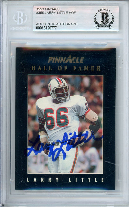 1993 PINNACLE HALL OF FAMER LARRY LITTLE #356 AUTOGRAPH BGS AUTHENTIC