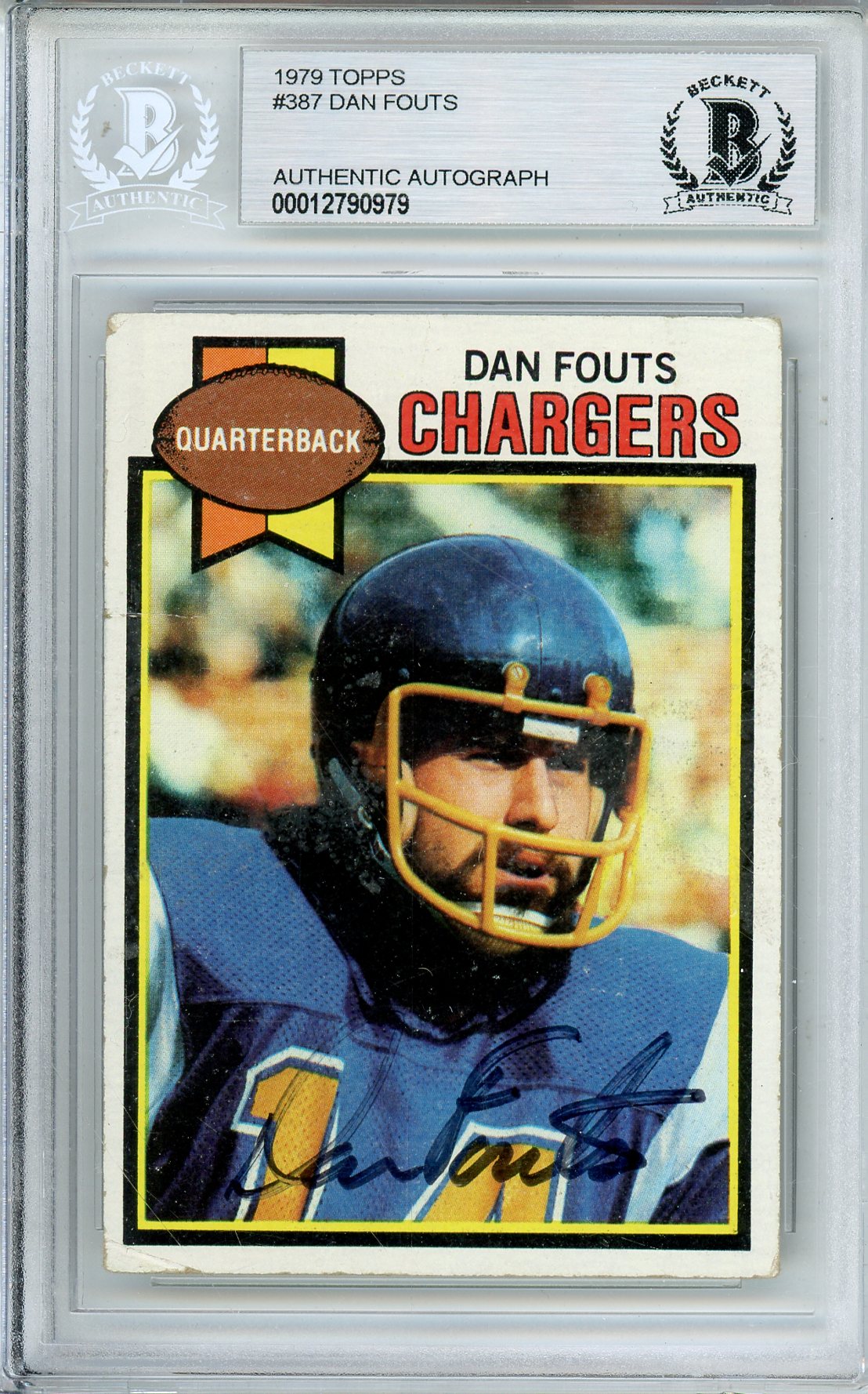 1979 TOPPS DAN FOUTS #387 CHARGERS HALL OF FAME AUTOGRAPH BGS AUTHENTIC