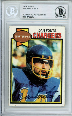 1979 TOPPS DAN FOUTS #387 CHARGERS HALL OF FAME AUTOGRAPH BGS AUTHENTIC