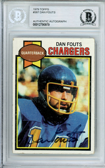 1979 TOPPS DAN FOUTS #387 CHARGERS HALL OF FAME AUTOGRAPH BGS AUTHENTIC