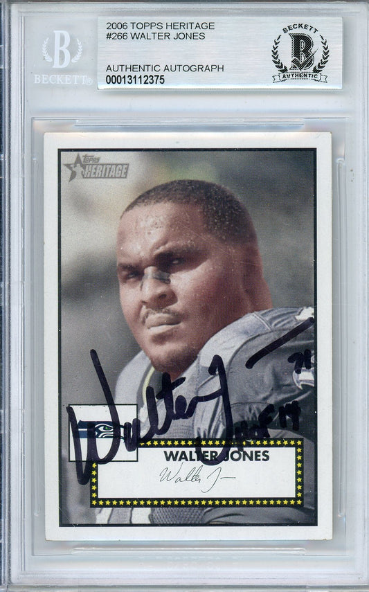 2006 TOPPS HERITAGE WALTER JONES #266 HOF AUTOGRAPHM SEAHAWKS BGS AUTHENTIC