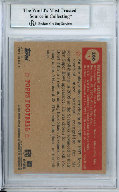 2006 TOPPS HERITAGE WALTER JONES #266 HOF AUTOGRAPHM SEAHAWKS BGS AUTHENTIC