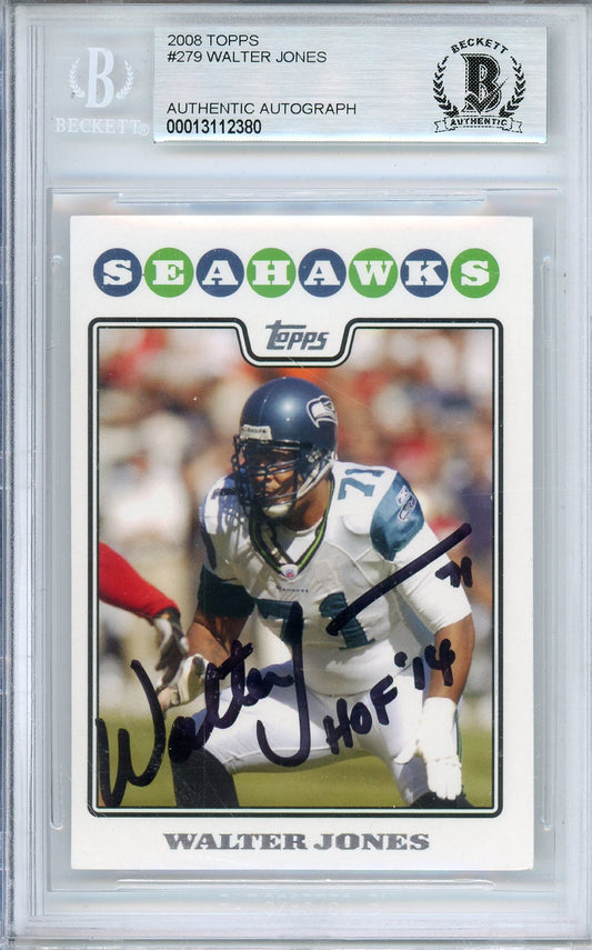2008 TOPPS FOOTBALL WALTER JONES #279 HOF AUTO W/ INSCRIPTION BGS AUTHENTIC (2380)