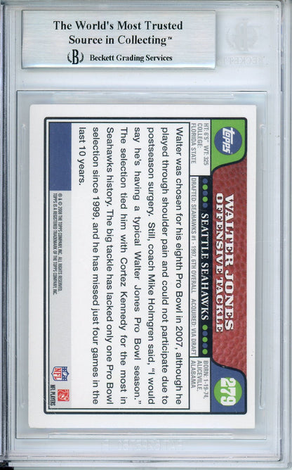 2008 TOPPS FOOTBALL WALTER JONES #279 HOF AUTO W/ INSCRIPTION BGS AUTHENTIC (2380)