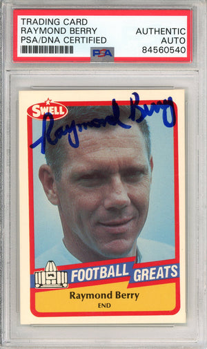 1989 SWELL FOOTBALL RAYMOND BERRY #91 FOOTBALL GREATS AUTOGRAPH PSA/DNA AUTHENTIC AUTO