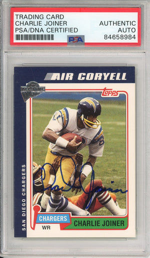 2005 TOPPS FAN FAVORITES CHARLIE JOINER #11 HOF CHARGERS 3-TIME PRO BOWL AUTOGRAPH PSA/DNA